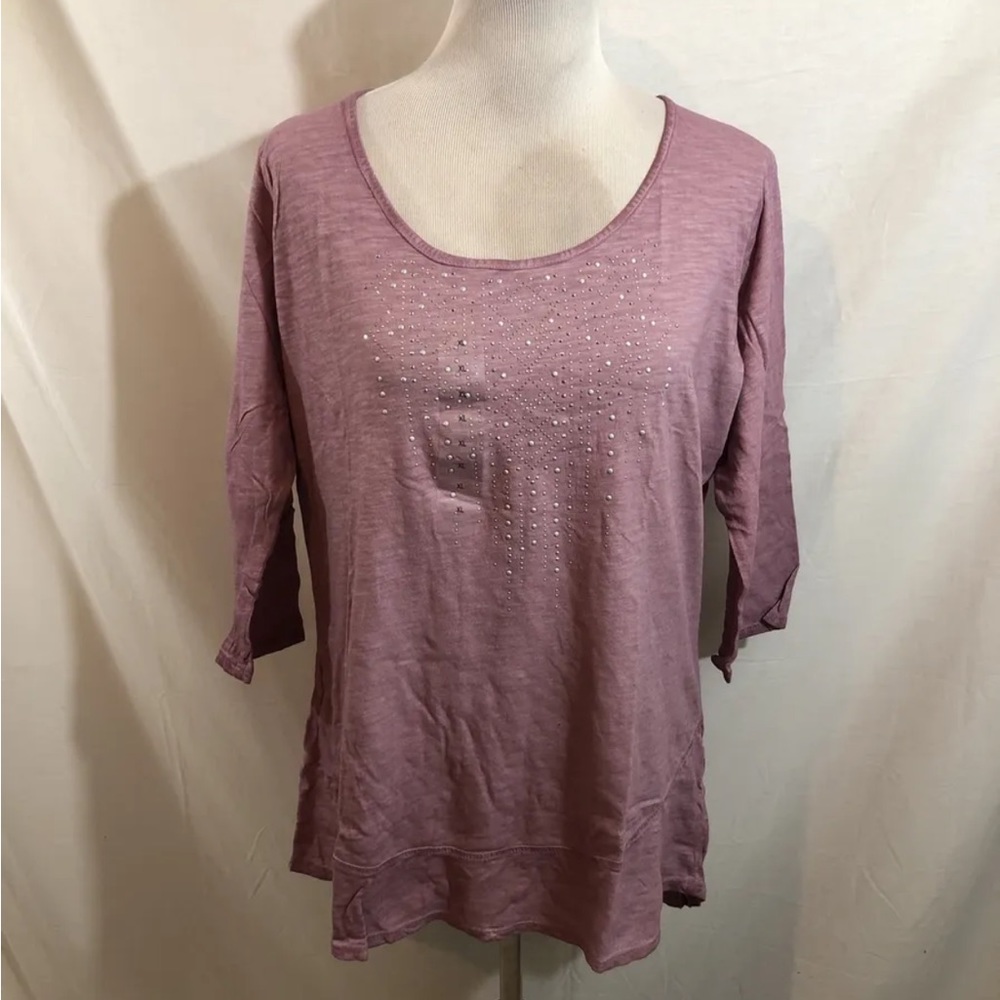 Madison & Berkeley “Berry” 3/4 Sleeve Top With Silver Studs - Womens XL, NWT
